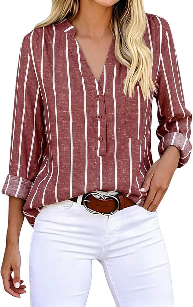 Mega-Schnapper: Gestreifte Bluse – 50% Rabatt