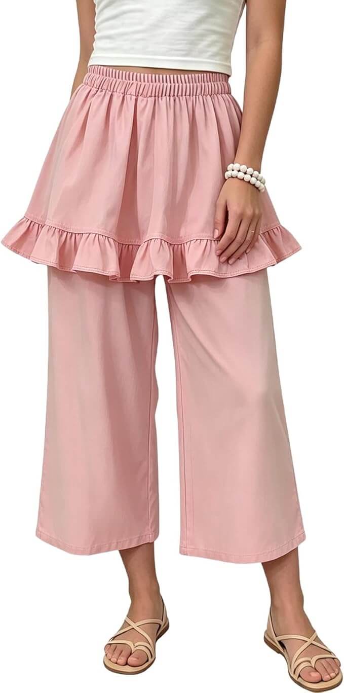 Mädchen Sommer Hose mit Rock-Optik – 70% Rabatt