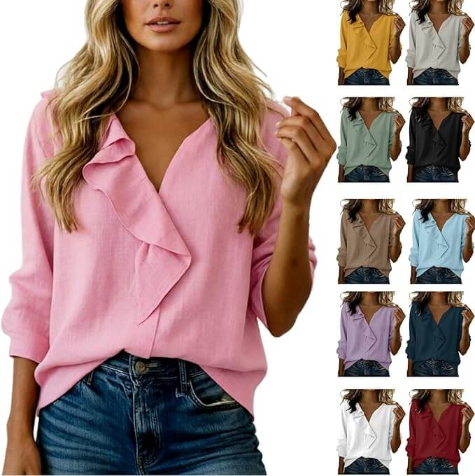 Damen Musselin Bluse in verschiedenen Farben – 50% Rabatt