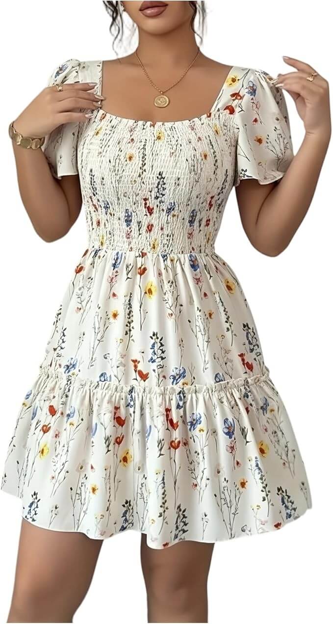 Luftig, leichtes Freizeitkleid mit Muster – 50% Rabatt
