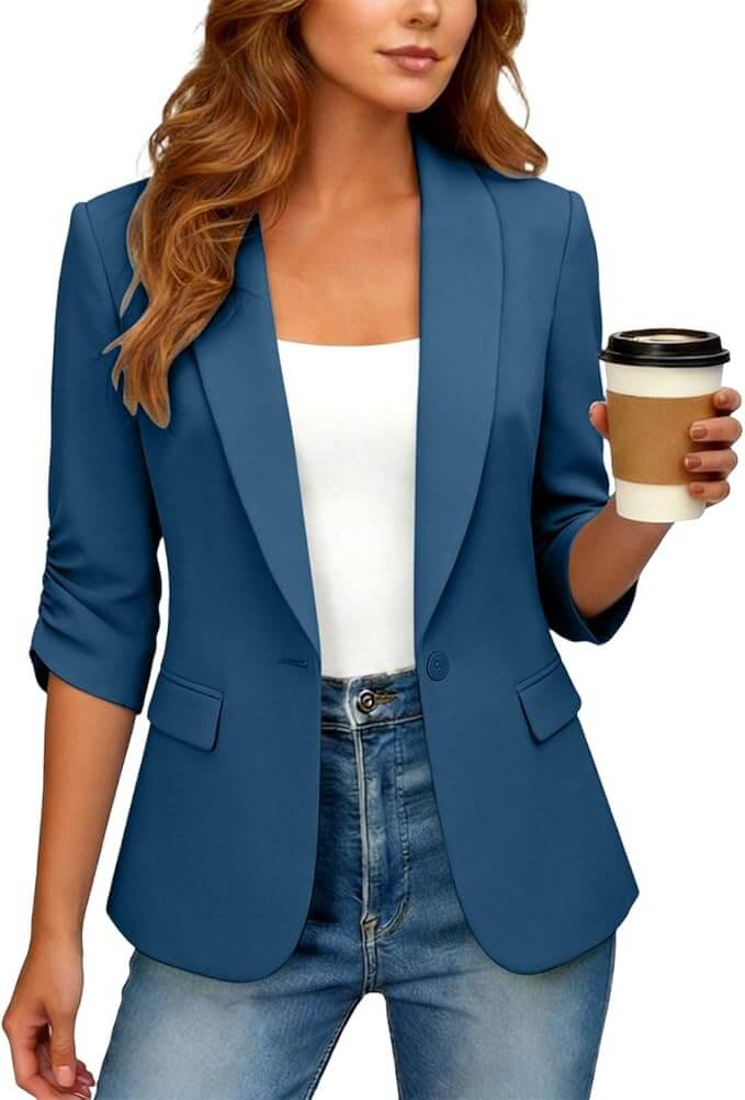 Damen Blazer mit 3/4 Arm – 70% Rabatt