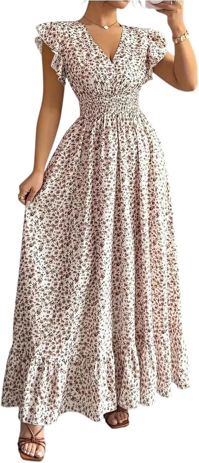 Sommerliches Maxikleid mit Blumenmuster – 30% Rabatt