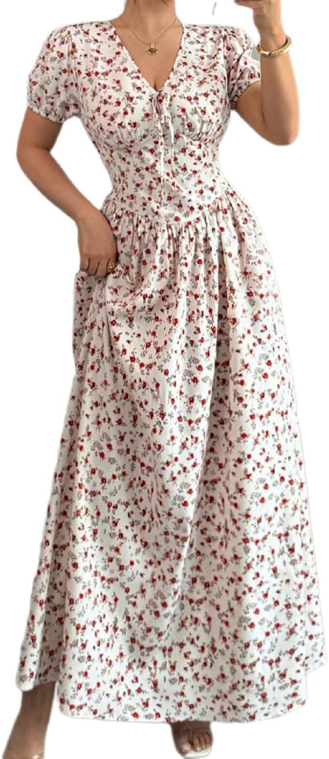 Maxi Sommerkleid mit Muster – 30% Rabatt